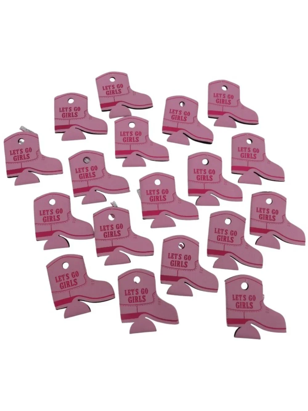 NEW Lets Go Girls Set of 18 Pink Cowboy Boot Drink Coozie Koozie Cowgirl Party